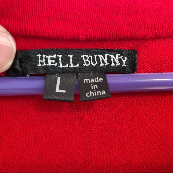 Hell Bunny Landlubber Sailor Cardigan Sweater Womens L Red Retro Anchor Nautical - Picture 3 of 6